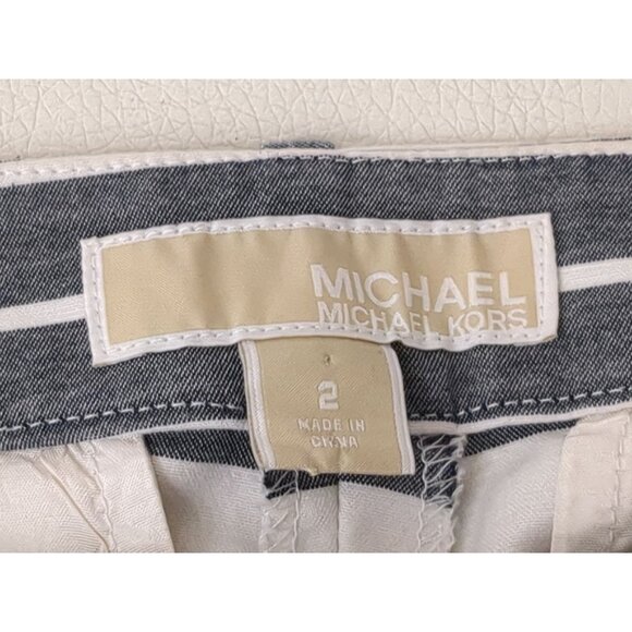 Michael Michael Kors Pants Womens 2 Blue White Stripe Tapered Leg Nautical Coast - Picture 5 of 8